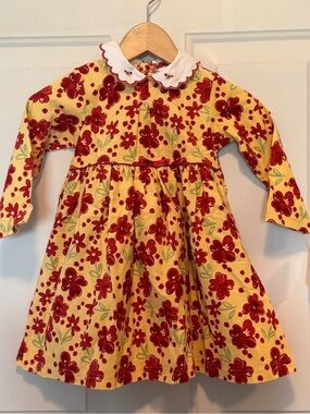 Little Me Yellow Red Floral Dress sz 18 mos